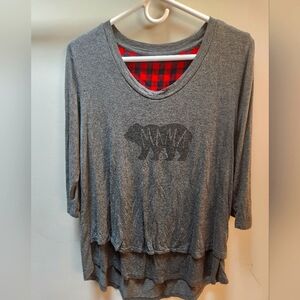 Latched Mama Bear Print Nursing Top